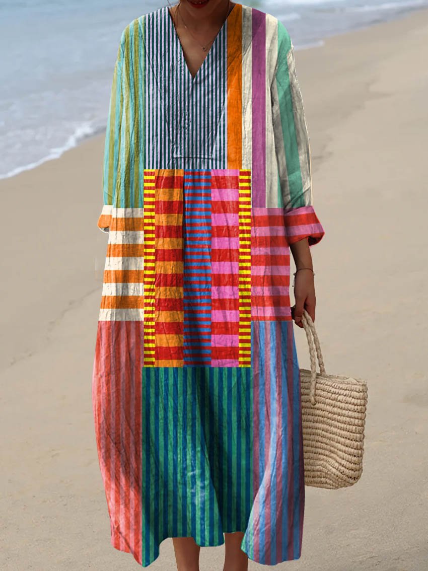 Geometric Print Dress in Maple