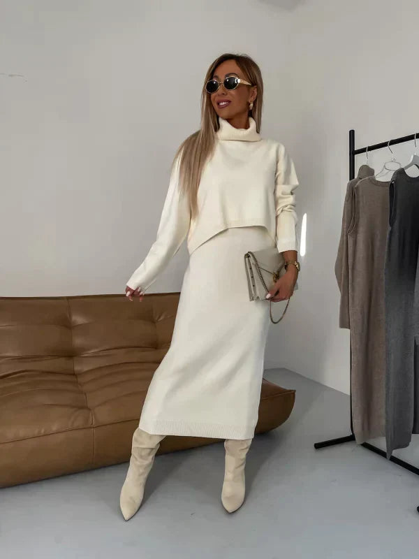 Therese | Chic dress paired with matching turtleneck