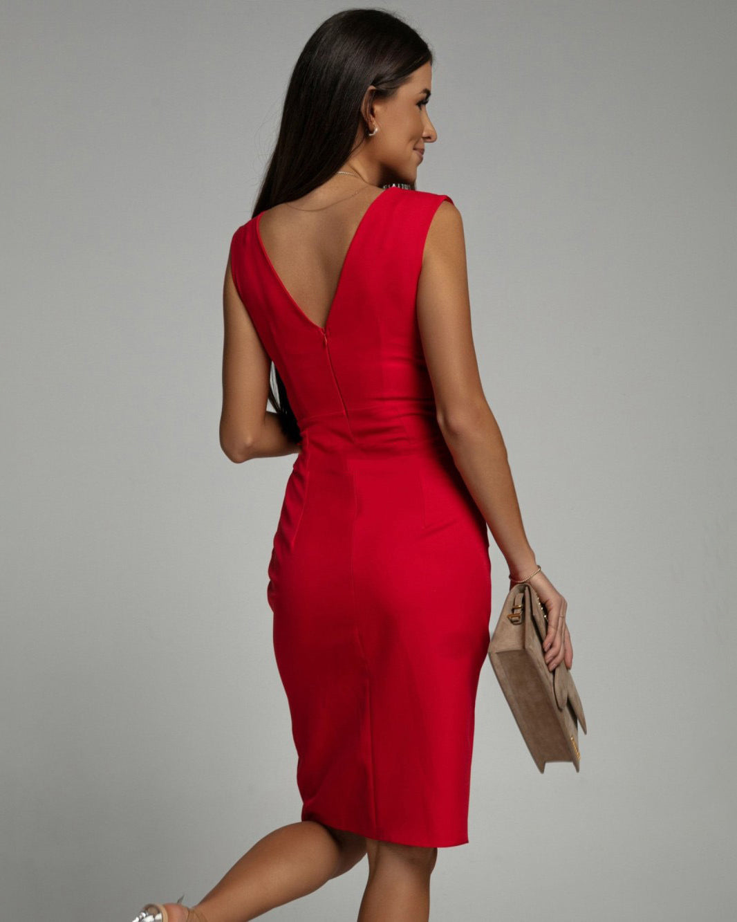 Iyanna V-Neck Slit Dress