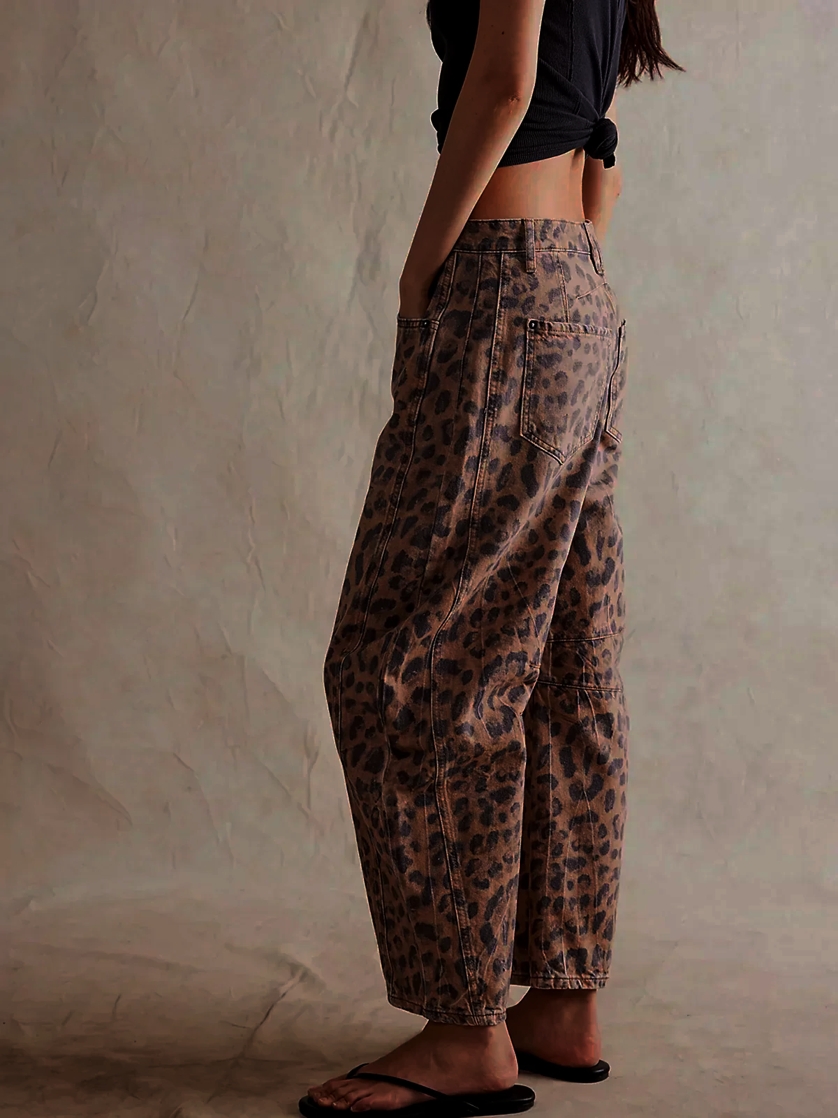Lianne | Leopard-Patterned Barrel Jeans