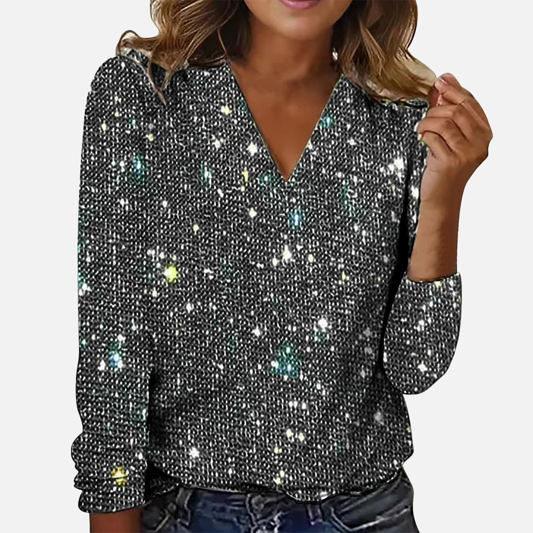 Jamie | Diamond V-Neck Blouse