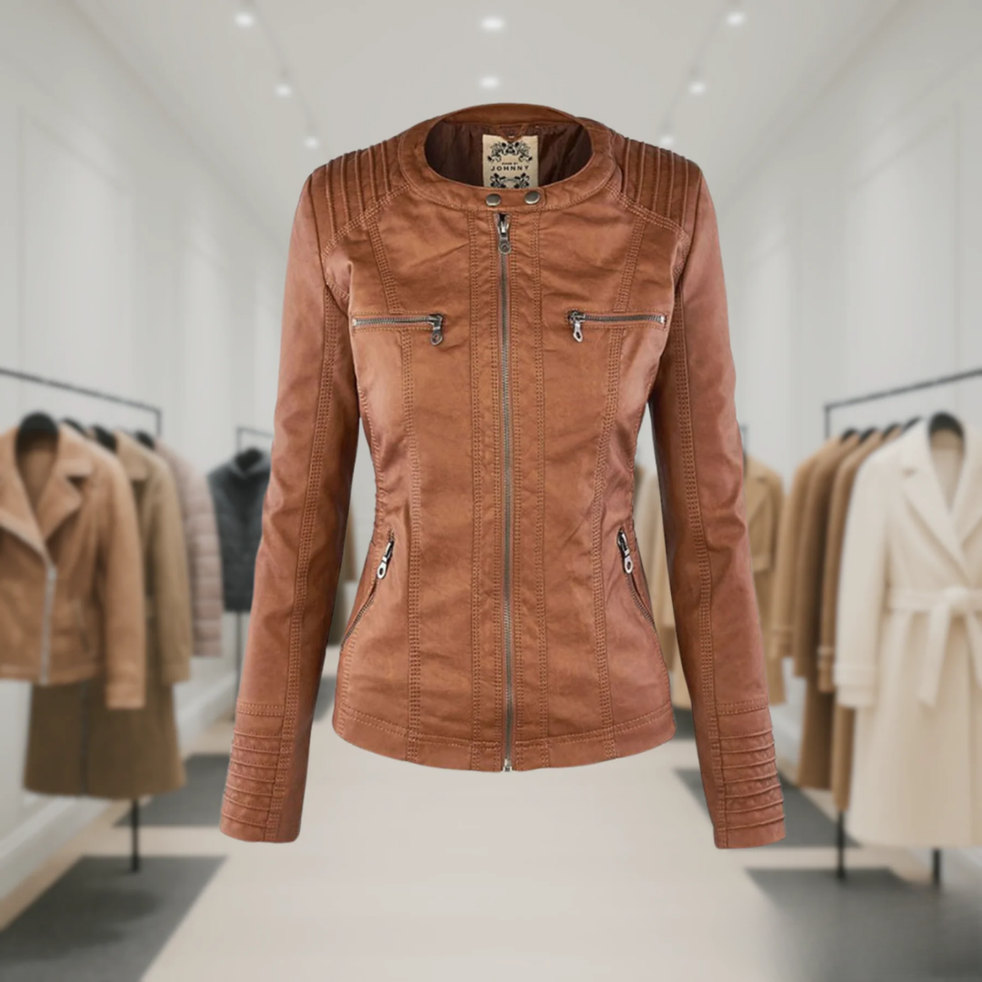 Odessa | Hooded Waterproof Leather Jacket