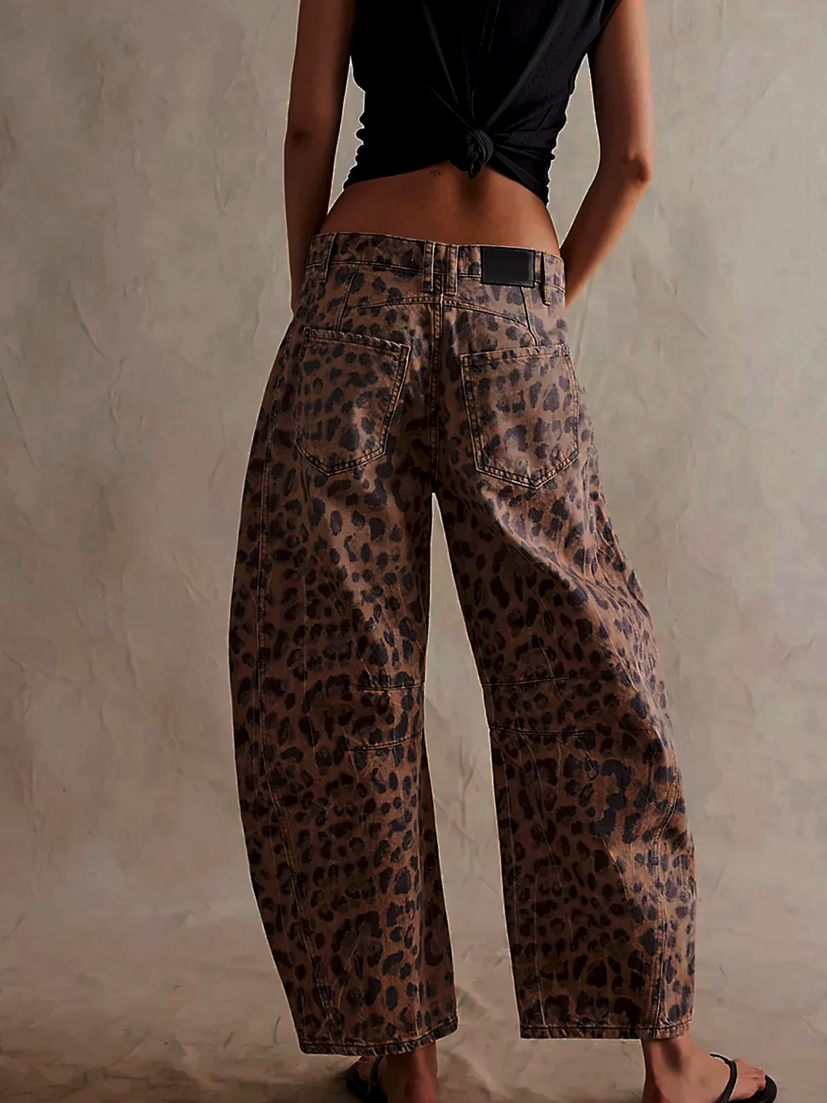 Lianne | Leopard-Patterned Barrel Jeans