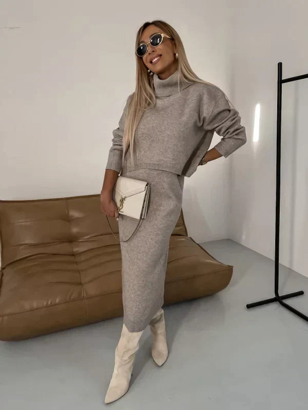 Therese | Chic dress paired with matching turtleneck