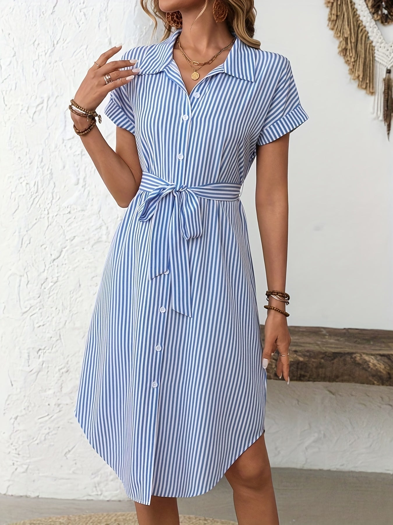 Delphine | Chic Striped Dress