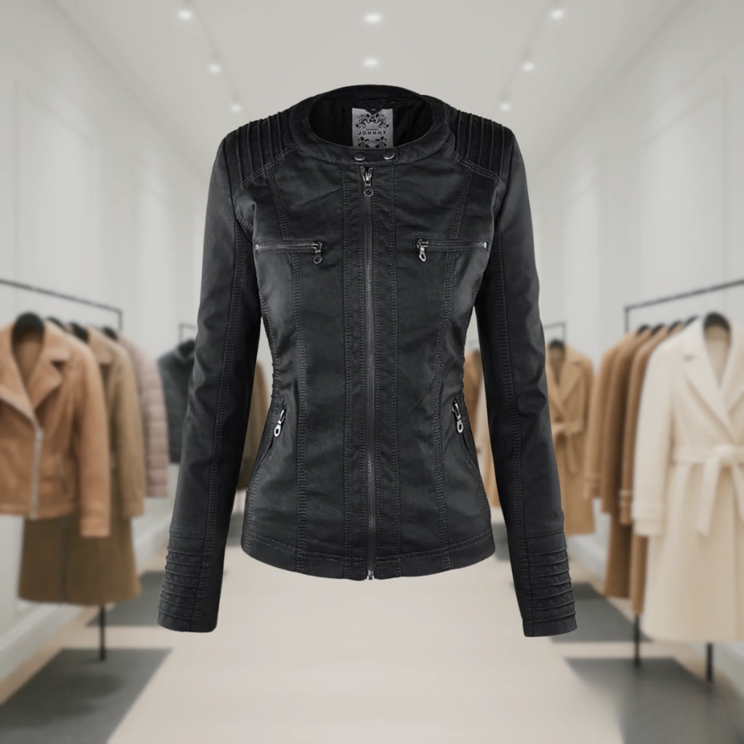 Odessa | Hooded Waterproof Leather Jacket