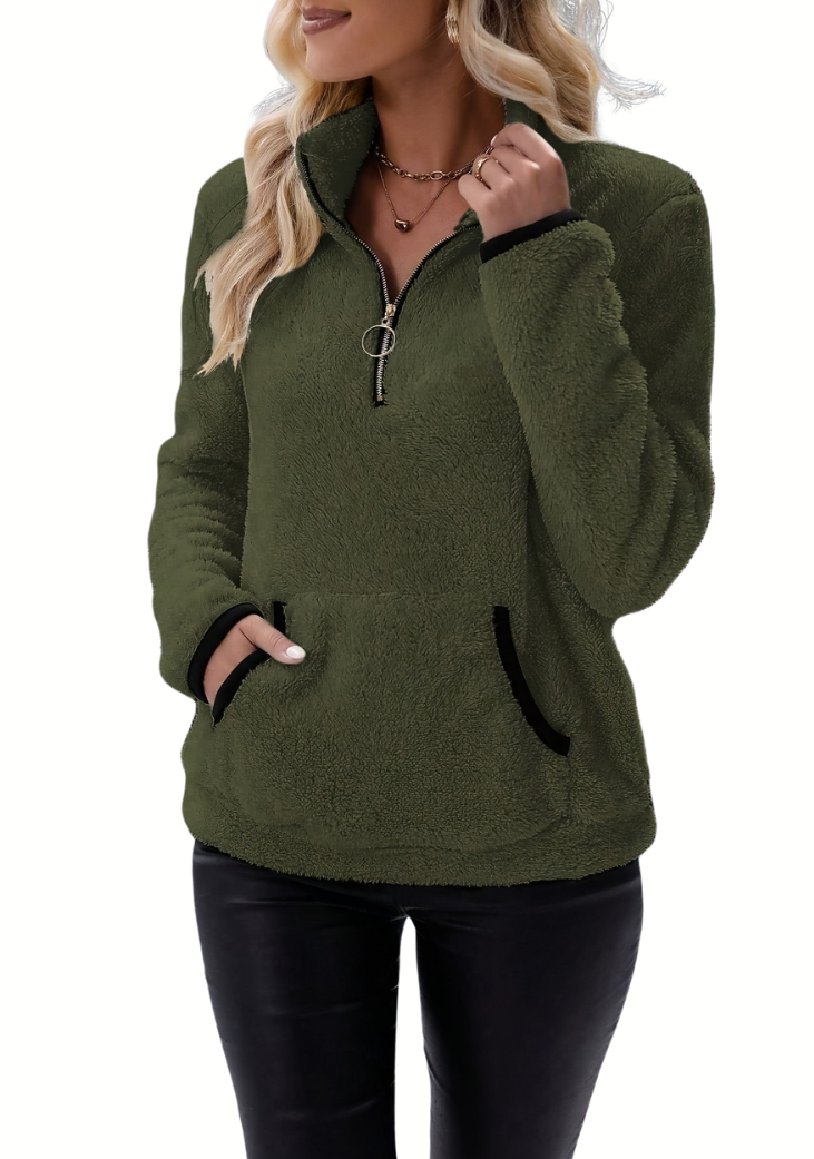 Rosely | Cozy Half-Zip Borg Fleece Pullover