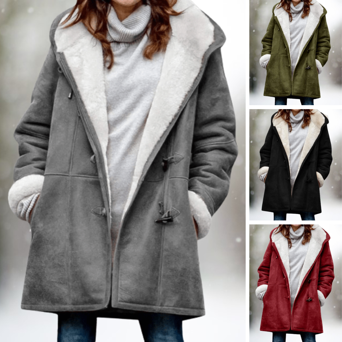 Deyse | Luxury Suede Fleece Hooded Jacket