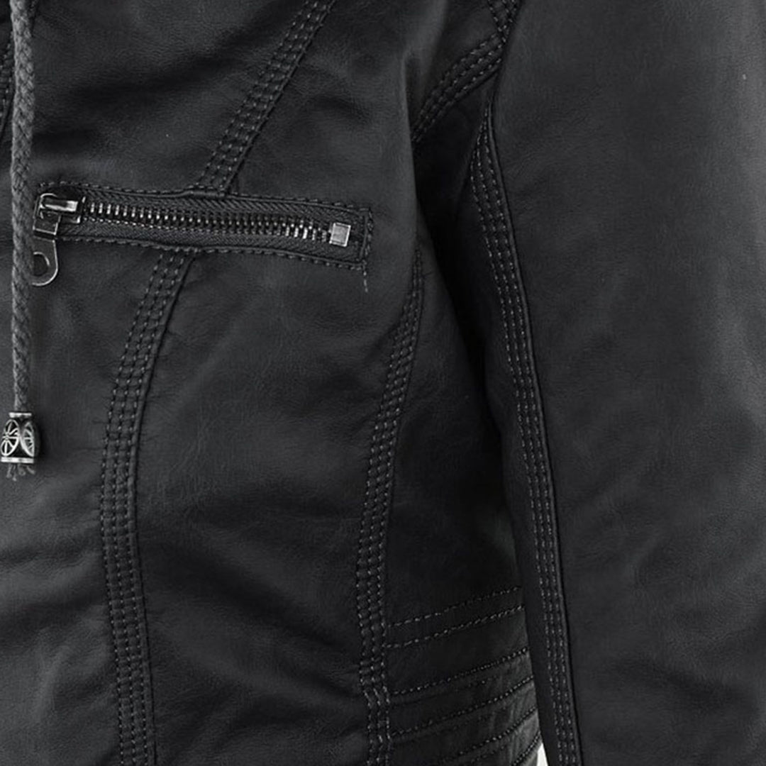 Odessa | Hooded Waterproof Leather Jacket