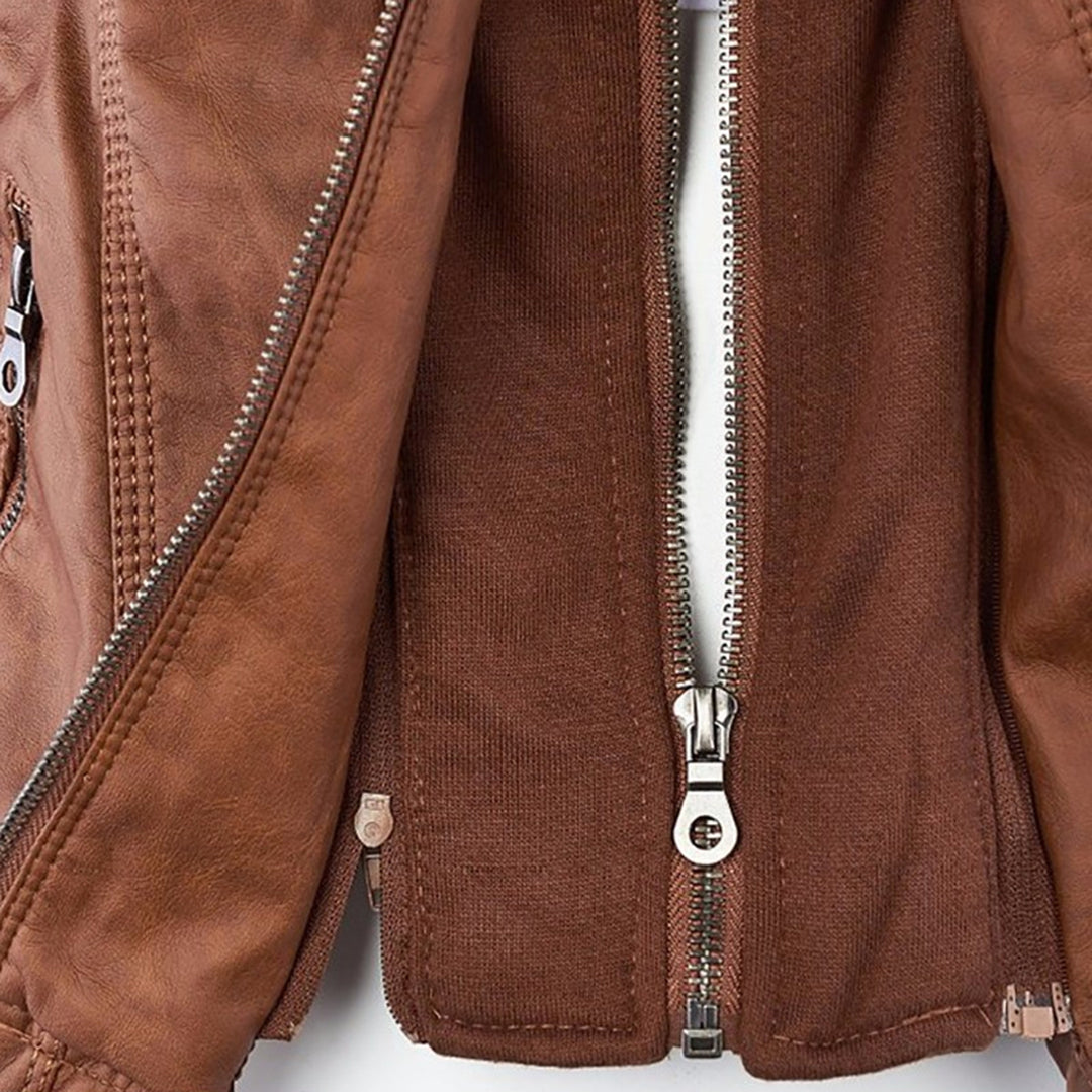 Odessa | Hooded Waterproof Leather Jacket