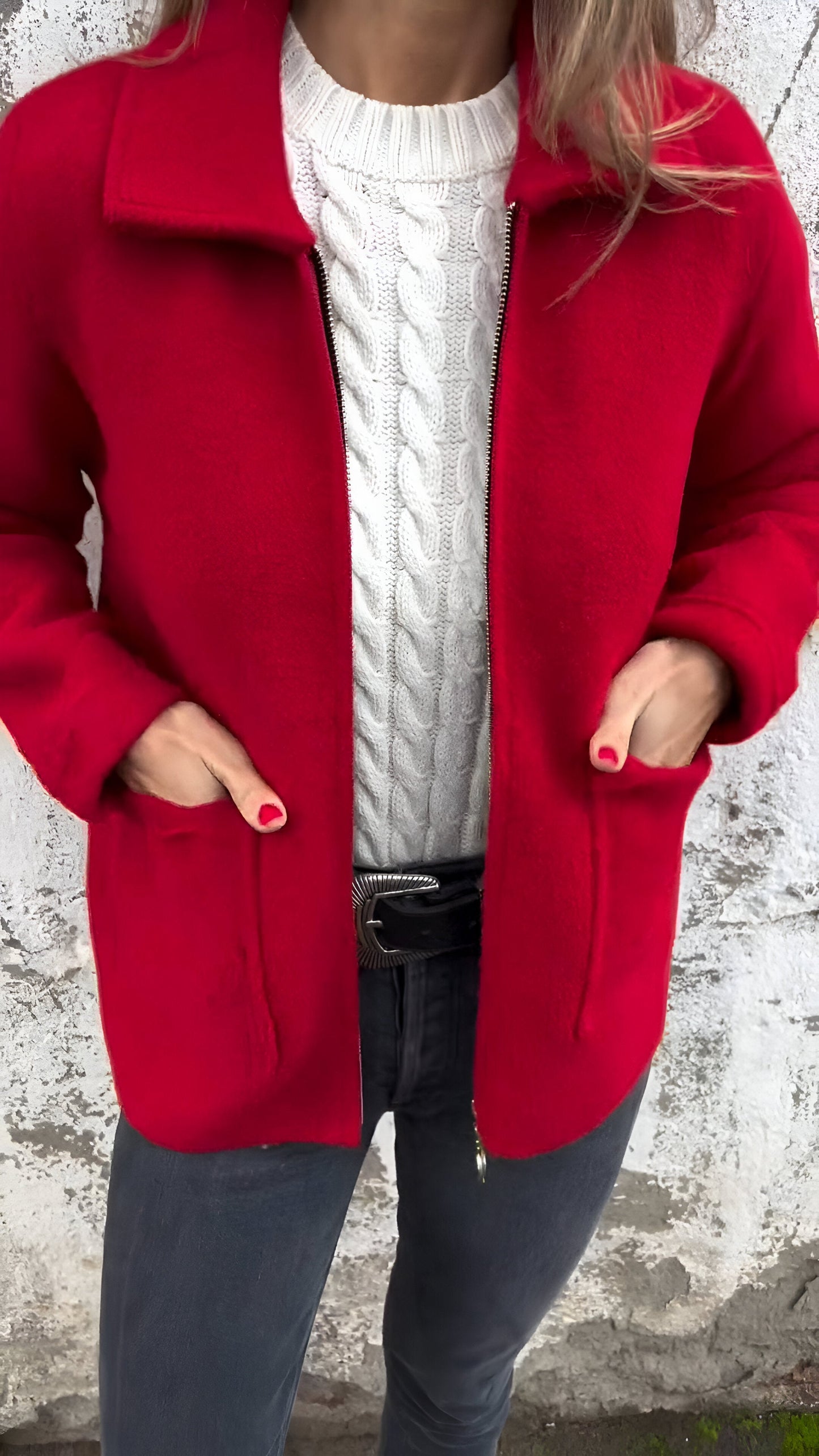 Fulvia | Chic Zippered Lapel Jacket