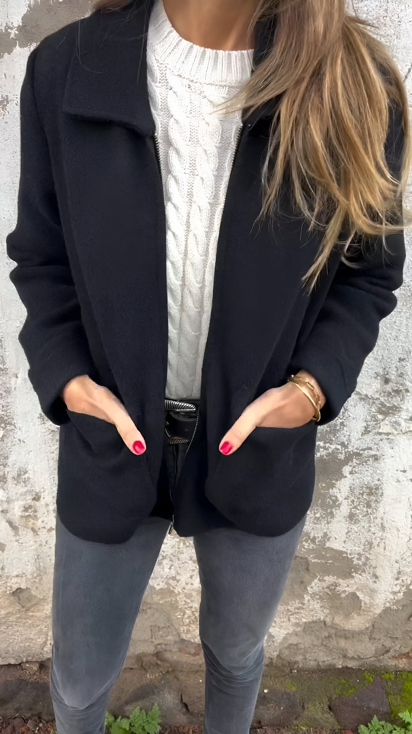 Fulvia | Chic Zippered Lapel Jacket