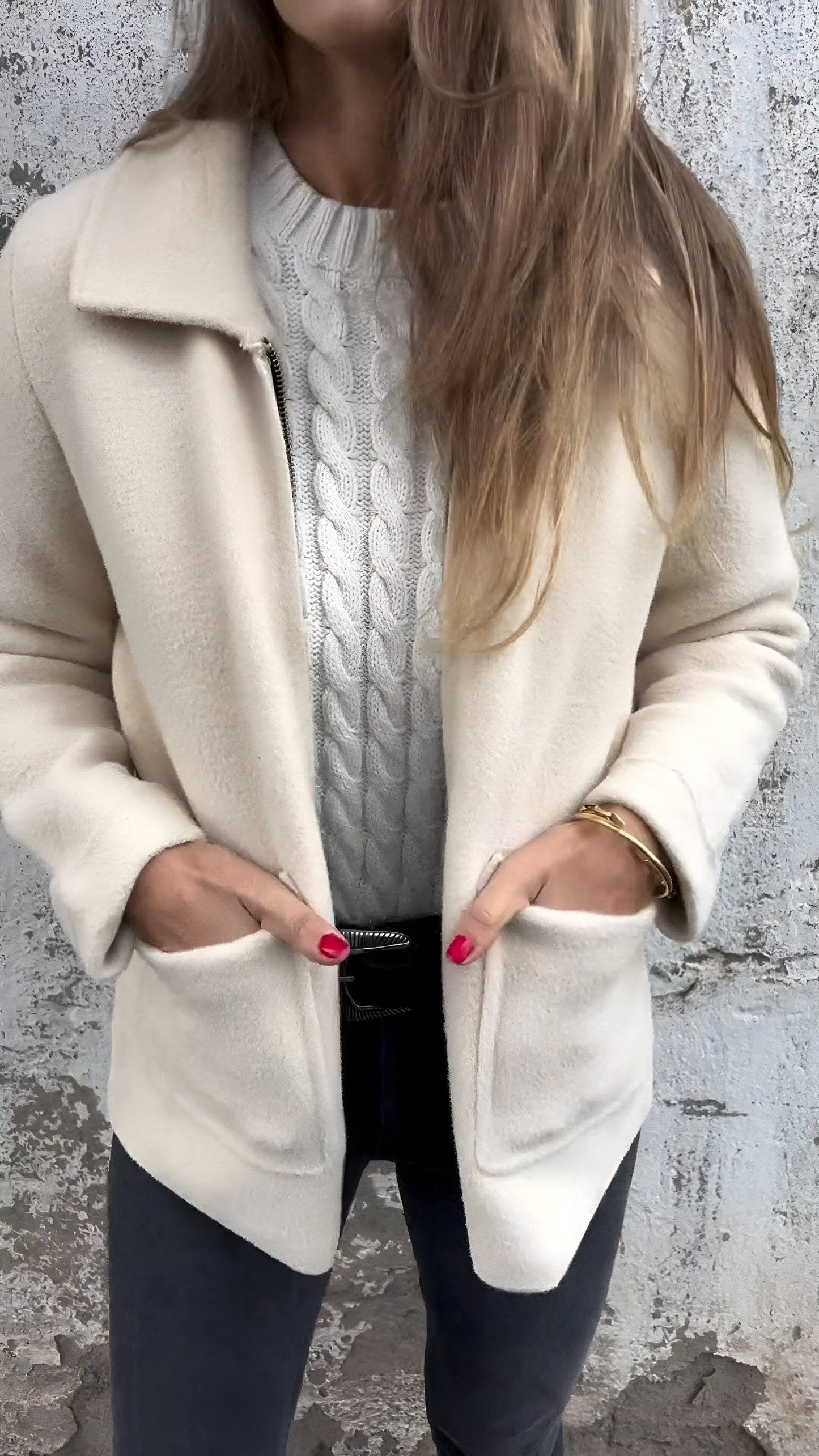 Fulvia | Chic Zippered Lapel Jacket