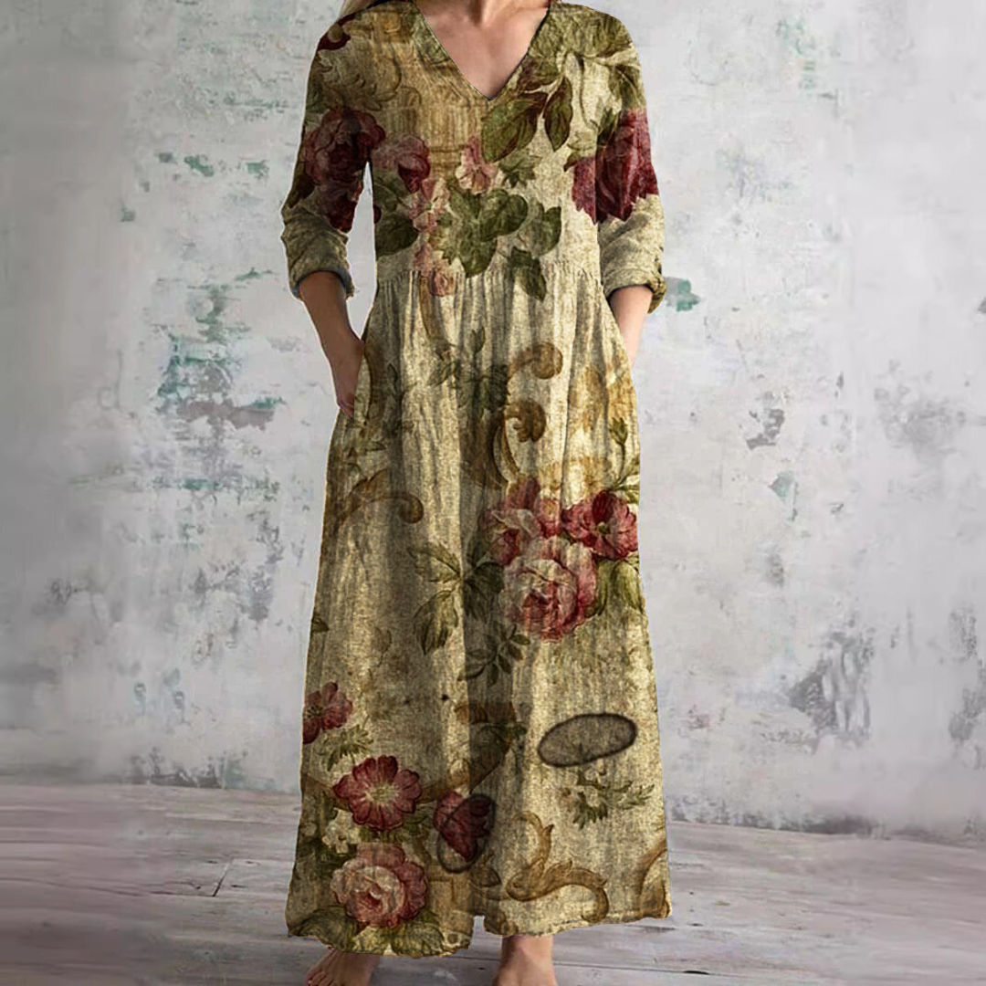 Dearyn | V-Neck Floral Summer Dress