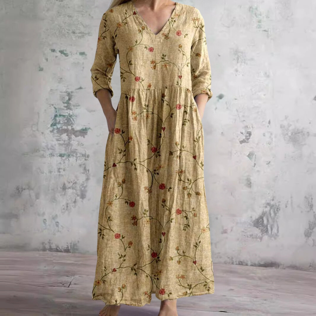 Dearyn | V-Neck Floral Summer Dress