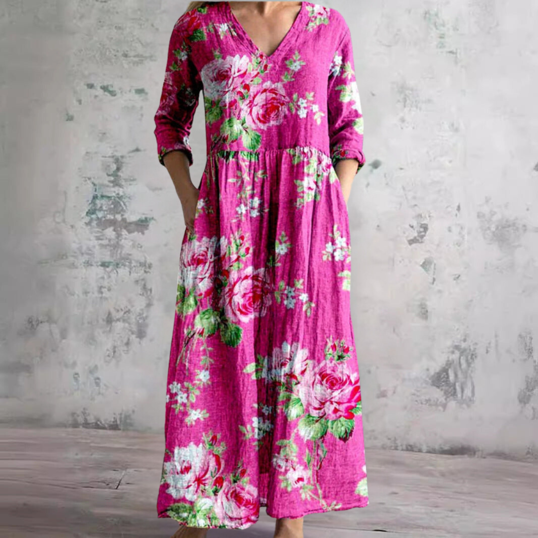 Dearyn | V-Neck Floral Summer Dress