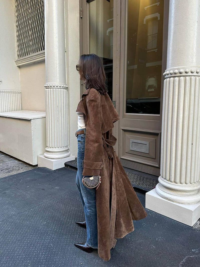 Molly | Luxe Suede Trench Coat