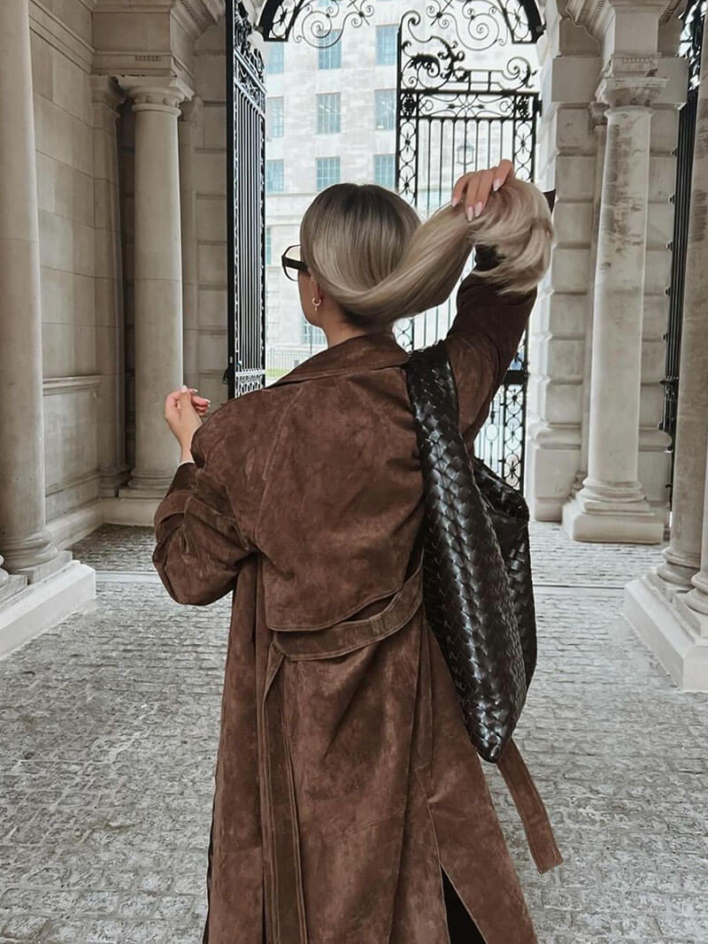 Molly | Luxe Suede Trench Coat