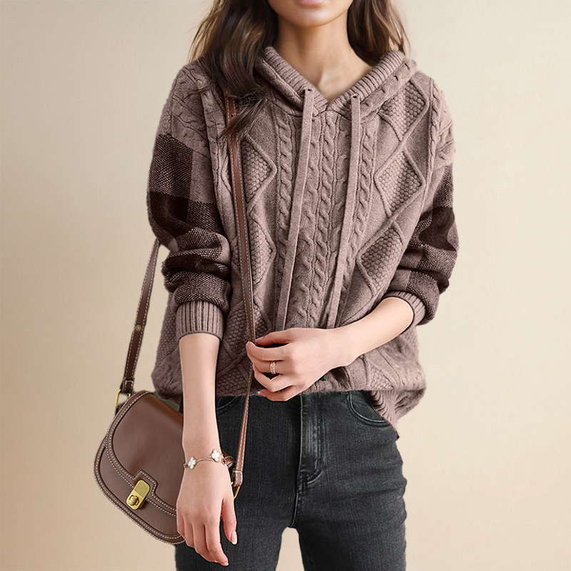 Leonie | Hooded Jacquard Sweater