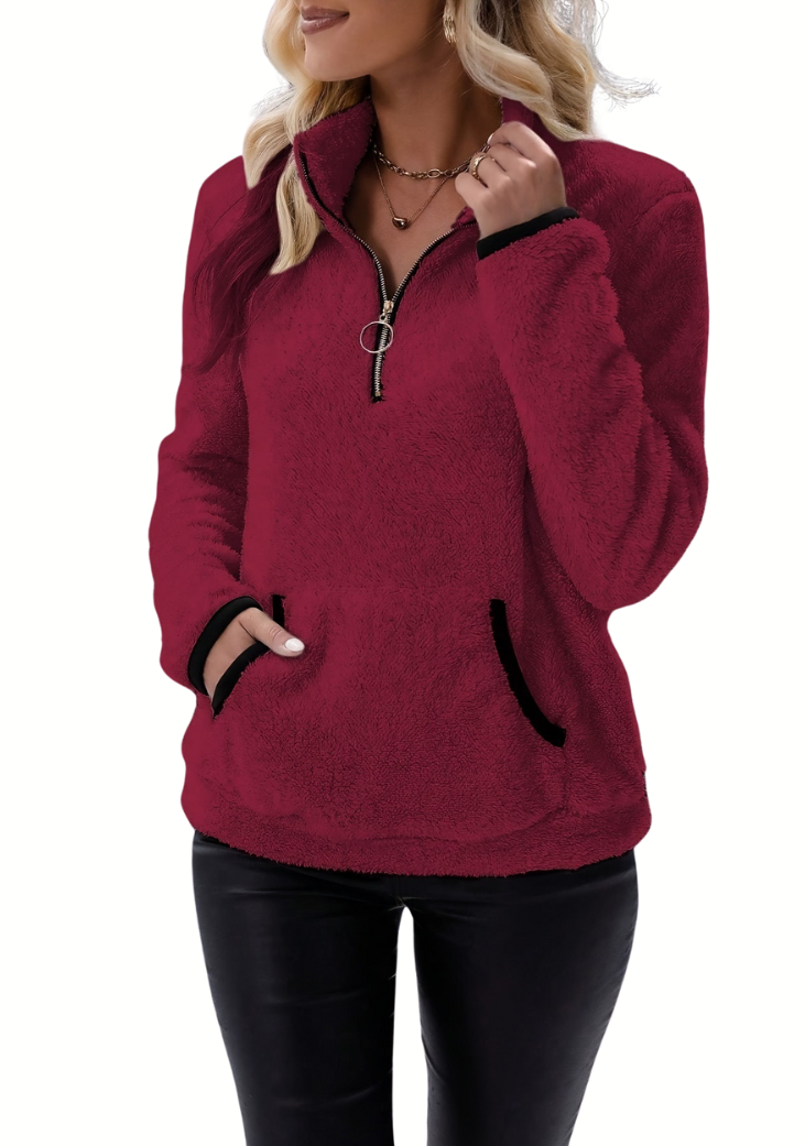 Rosely | Cozy Half-Zip Borg Fleece Pullover