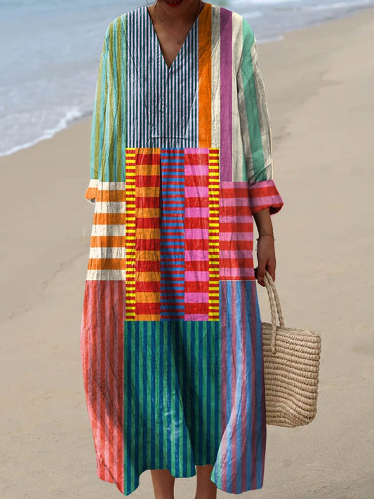 Geometric Print Dress in Maple
