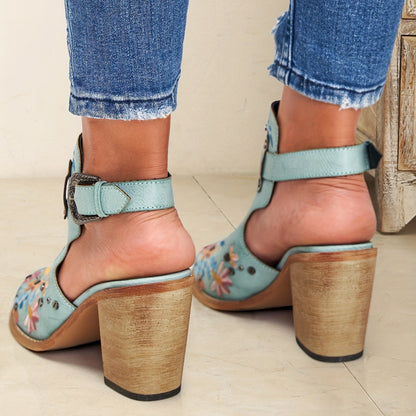 Rosine | Retro Floral Ankle Booties