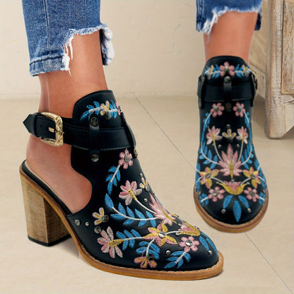 Rosine | Retro Floral Ankle Booties