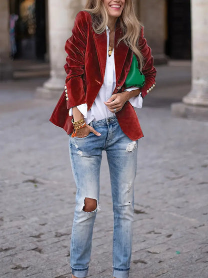 Isla | Sophisticated Velvet Blazer