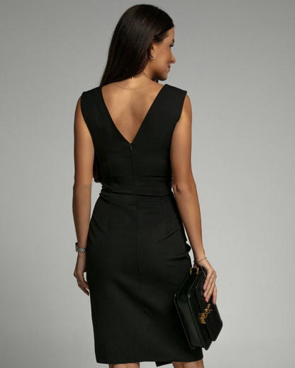 Iyanna V-Neck Slit Dress
