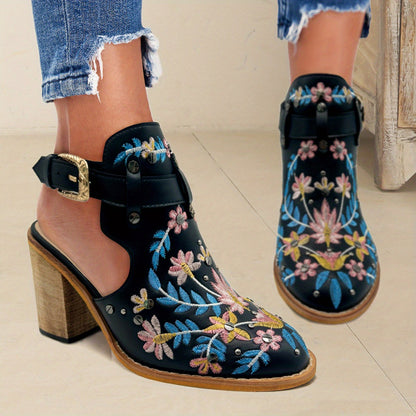 Rosine | Retro Floral Ankle Booties