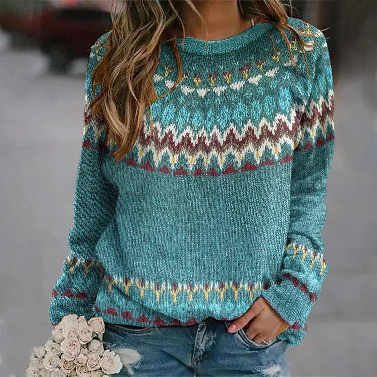 Regina | Vintage-Inspired Wave Pattern Sweater