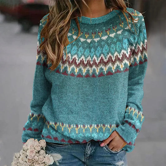 Regina | Vintage-Inspired Wave Pattern Sweater
