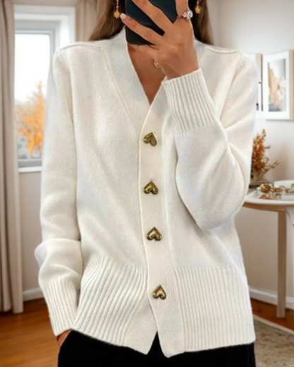 Chasie | Chic Heart-Embellished Cardigan