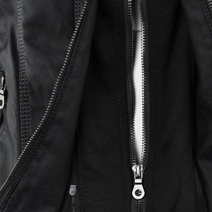 Odessa | Hooded Waterproof Leather Jacket