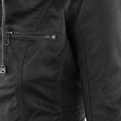 Odessa | Hooded Waterproof Leather Jacket