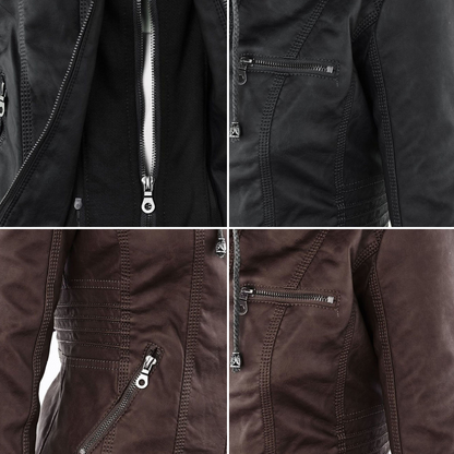 Odessa | Hooded Waterproof Leather Jacket