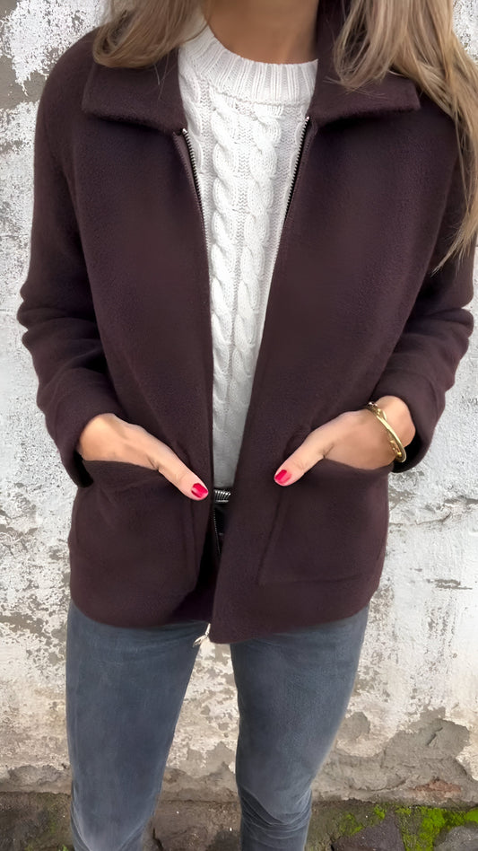 Fulvia | Chic Zippered Lapel Jacket