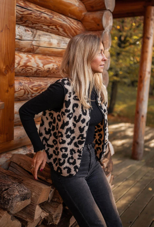 Leana Leopard Print Vest
