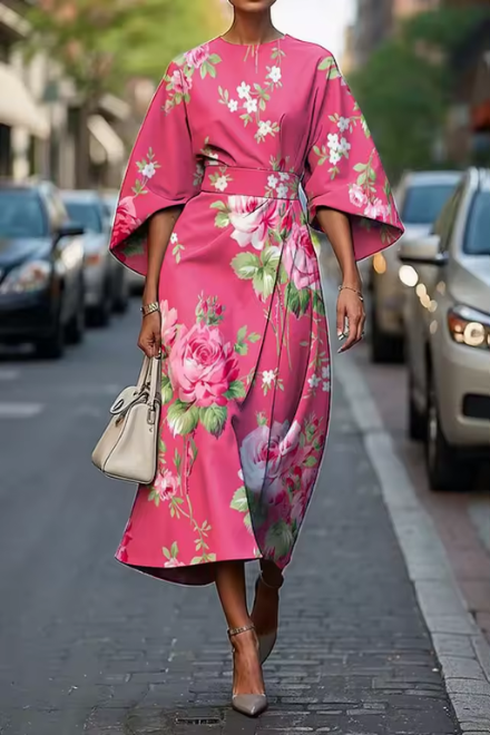 Moxlan | Chic Floral Elegance Dress