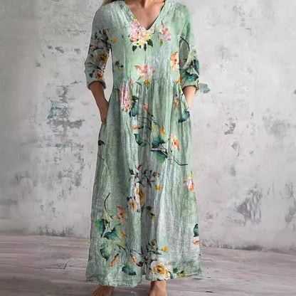 Dearyn | V-Neck Floral Summer Dress