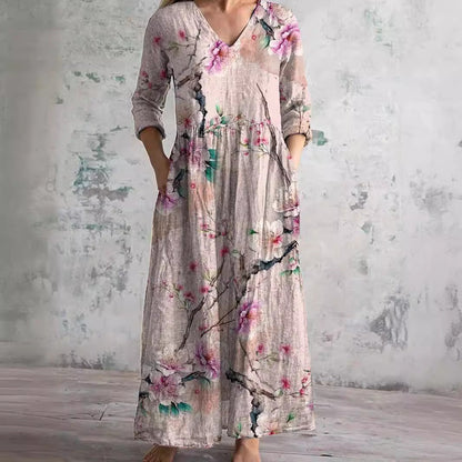 Dearyn | V-Neck Floral Summer Dress