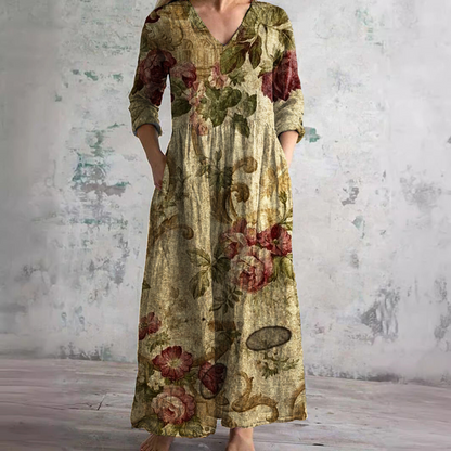 Dearyn | V-Neck Floral Summer Dress
