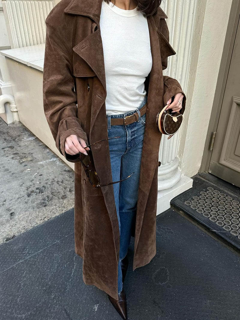 Molly | Luxe Suede Trench Coat