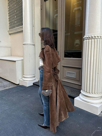 Molly | Luxe Suede Trench Coat