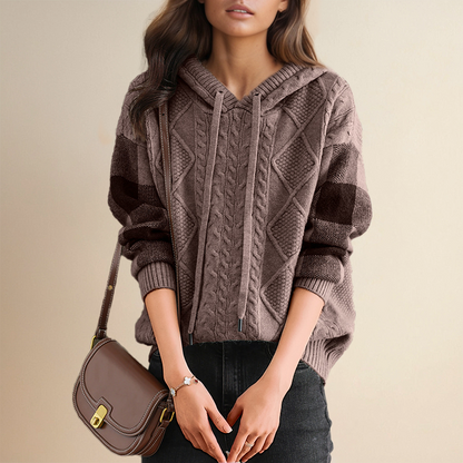 Leonie | Hooded Jacquard Sweater
