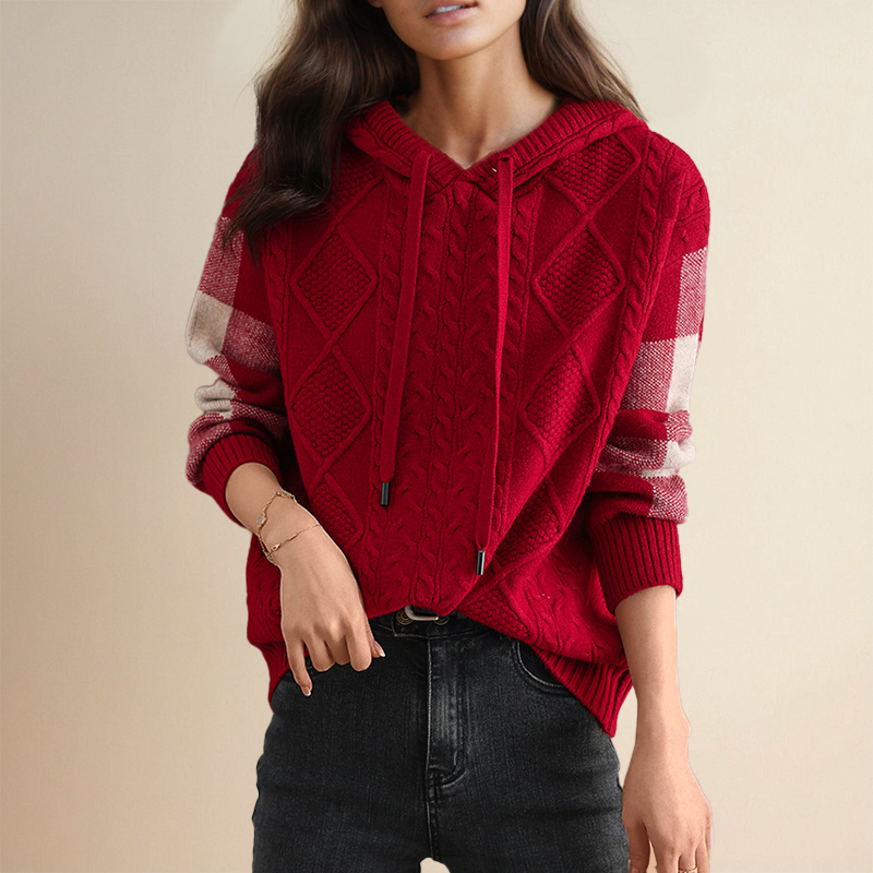 Leonie | Hooded Jacquard Sweater