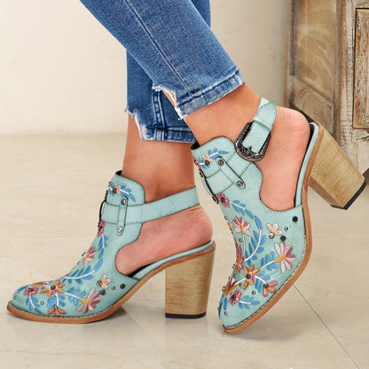 Rosine | Retro Floral Ankle Booties
