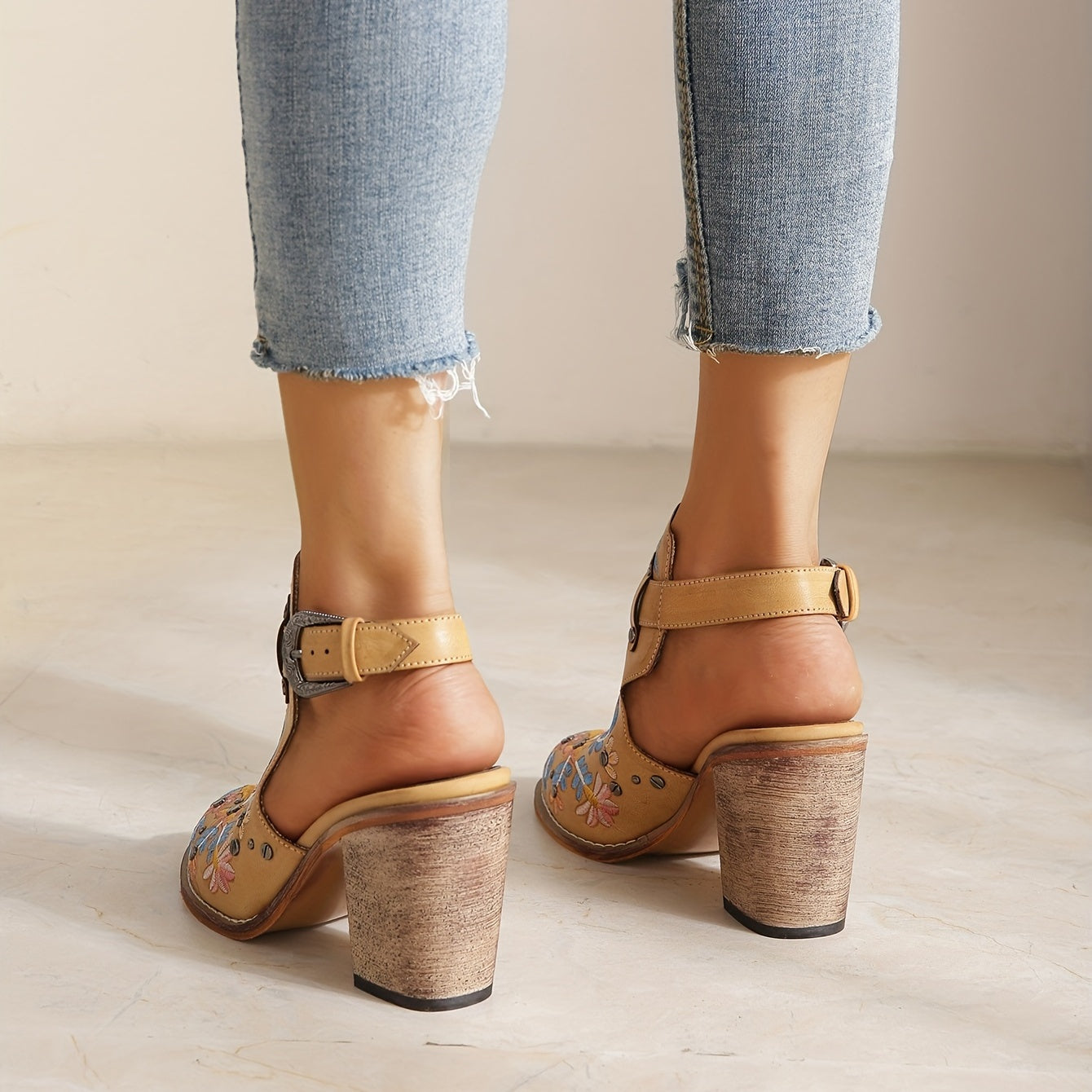 Rosine | Retro Floral Ankle Booties