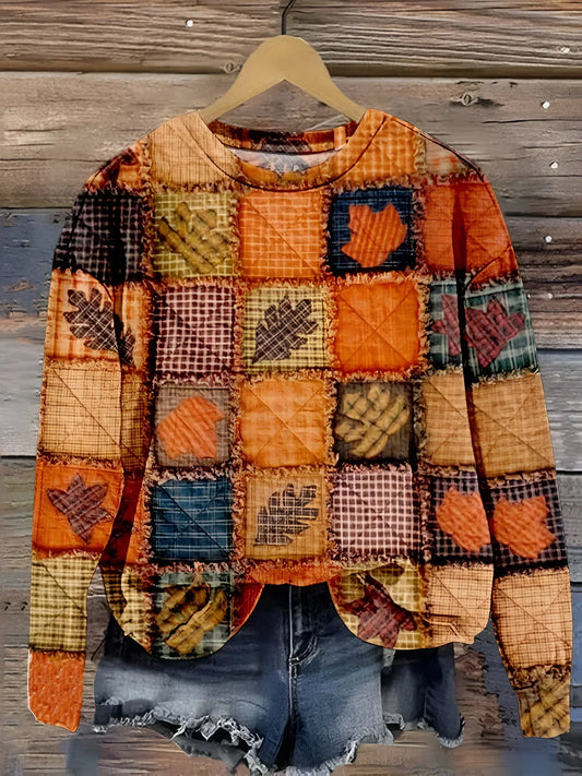 Evelien | Cozy Patchwork Knit Sweater