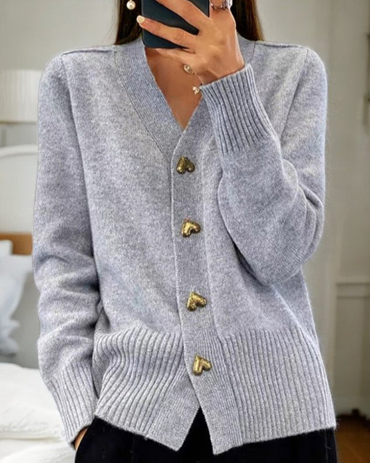 Chasie | Chic Heart-Embellished Cardigan